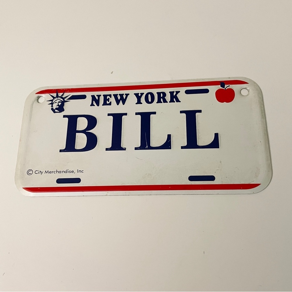 Vintage New York BILL Mini License Plate Souvenir City Merchandise